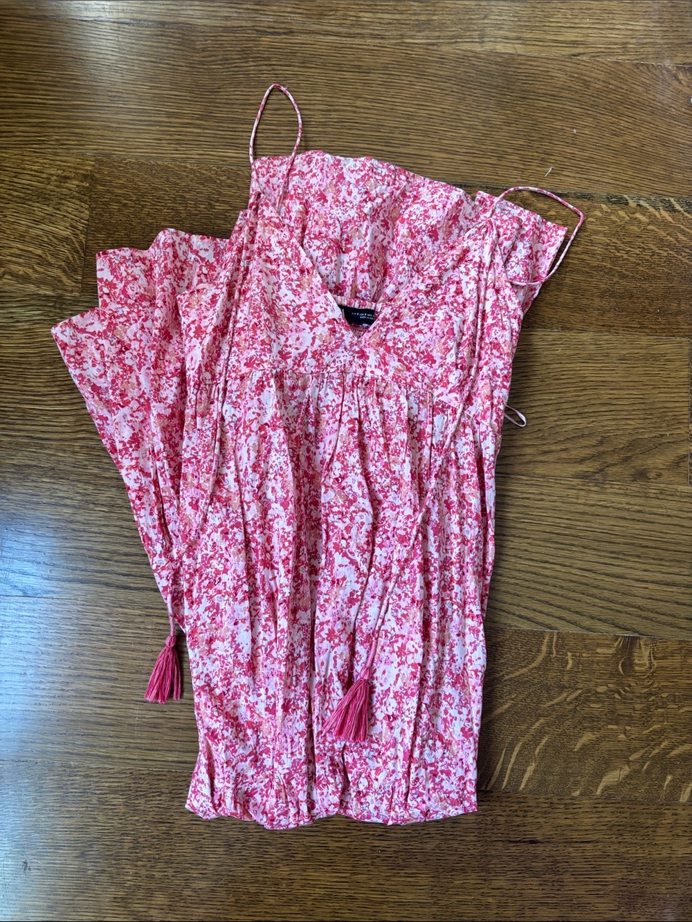 Zara Womens Pink Floral Tie-Front Sundress